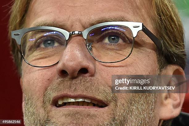 Liverpool's German manager Jurgen Klopp looks on prior to the UEFA Europa League group B football match between FC Rubin Kazan and Liverpool FC in...