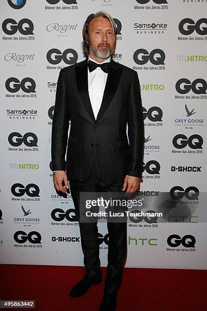 Mads Mikkelsen arrives at the GQ Men of the year Award 2015 at Komische Oper on November 5, 2015 in Berlin, Germany.