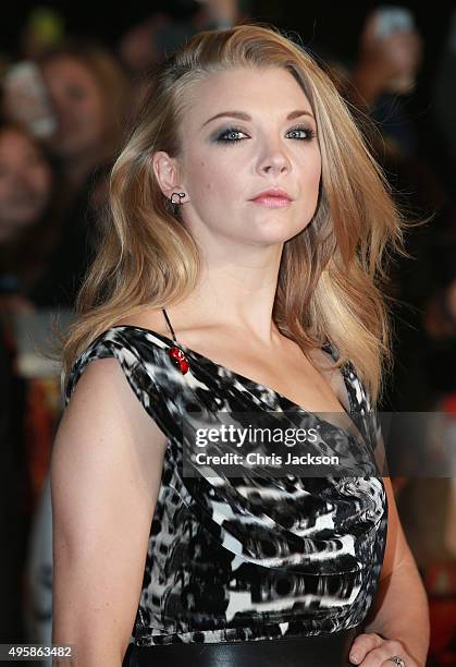 Actress Natalie Dormer attends "The Hunger Games: Mockingjay Part 2" UK Premiere at the Odeon Leicester Square on November 5, 2015 in London, England.