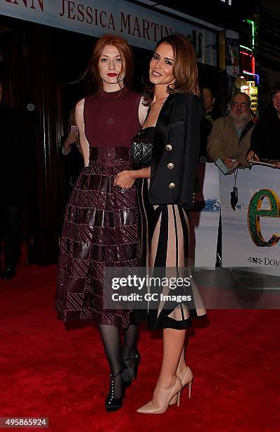 Nicola Roberts and Cheryl Fernandez- Versini arrive at The Dominion Theatre for Elf the musical gala night on November 5, 2015 in London, England.