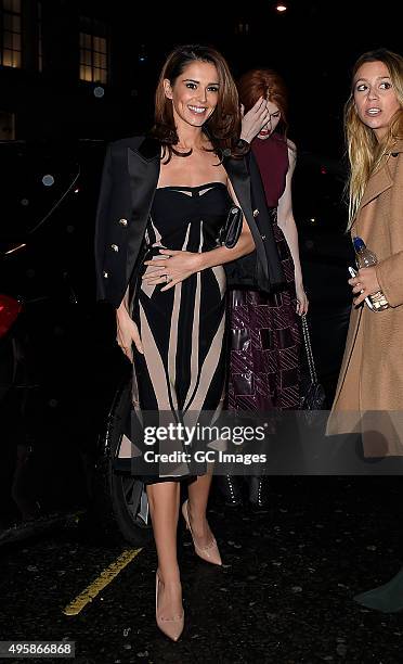 Cheryl Fernandez-Versini and Nicola Roberts arrive at The Dominion Theatre for Elf the musical gala night on November 5, 2015 in London, England.