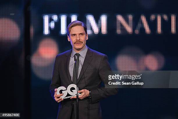 Daniel Bruehl is seen on stage at the GQ Men of the year Award 2015 show at Komische Oper on November 5, 2015 in Berlin, Germany.
