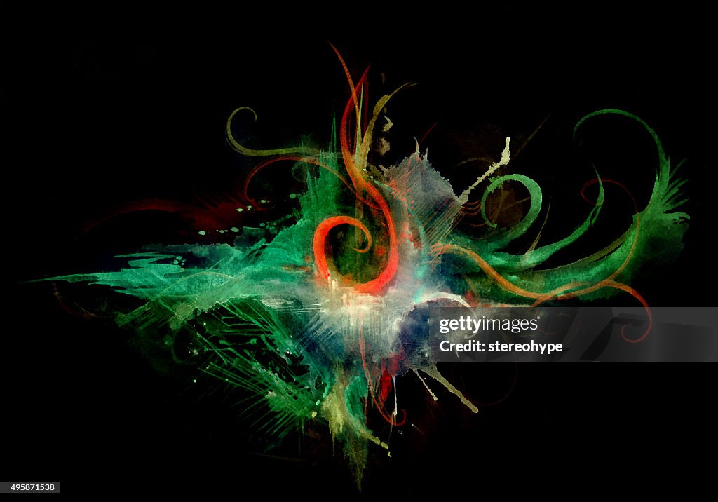 Clef on black