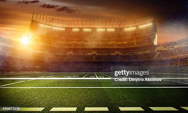 impresionante estadio de fútbol americano - liga de deportes fotografías e imágenes de stock