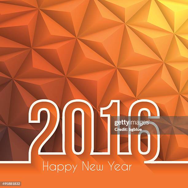 stockillustraties, clipart, cartoons en iconen met happy new year 2016 - low poly, abstract background - long shadow design