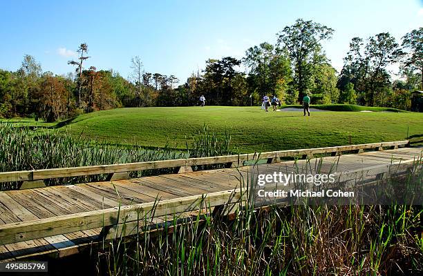 View of the 16th green during the first round of the Sanderson Farms Championship at The Country Club of Jackson on November 5, 2015 in Jackson,...