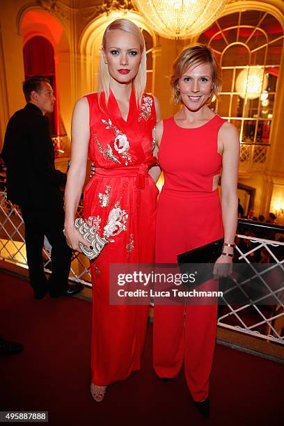 Franziska Knuppe and Franziska Weisz attend the GQ Men of the year Award 2015 at Komische Oper on November 5, 2015 in Berlin, Germany.