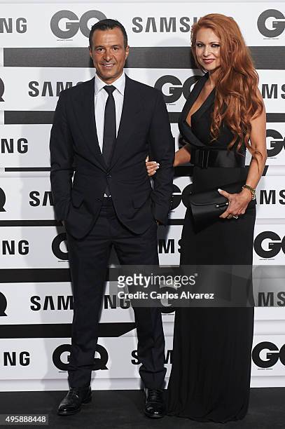 Jorge Mendes and wife Sandra Mendes attend the GQ Men of The Year 2015 Awards at the Palace Hotel on November 5, 2015 in Madrid, Spain.