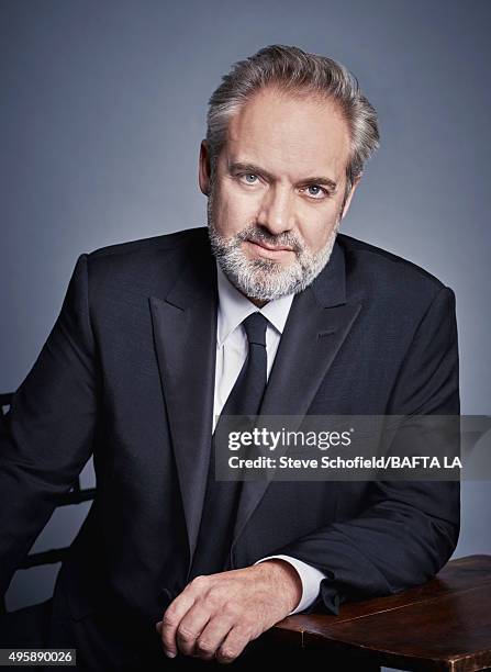 British actor and director Sam Mendes poses for a portrait at the 2015 BAFTA Britannia Awards Portraits on October 30, 2015 at the Beverly Hilton...