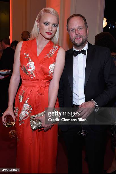 Franziska Knuppe and Smudo attend the GQ Men of the year Award 2015 after show party at Komische Oper on November 5, 2015 in Berlin, Germany.