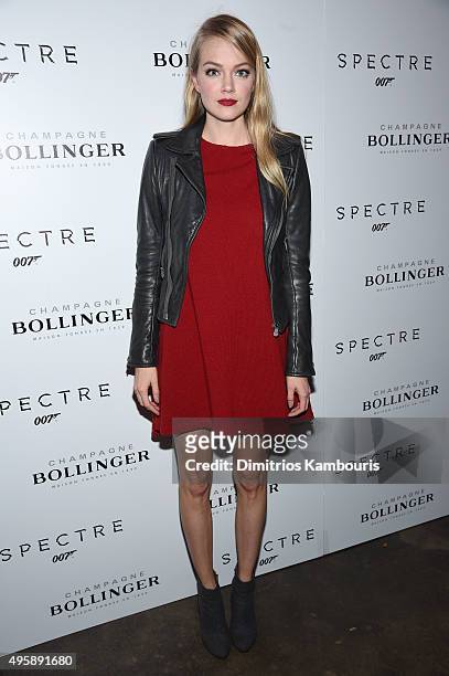 Model Lindsay Ellingson attends the "Spectre" pre-release screening hosted by Champagne Bollinger and The Cinema Society at the IFC Center on...
