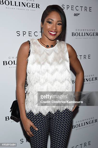 Alicia Quarles attends the "Spectre" pre-release screening hosted by Champagne Bollinger and The Cinema Society at the IFC Center on November 5, 2015...