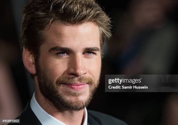 Liam Hemsworth attends The Hunger Games: Mockingjay Part 2 - UK Premiere at Odeon Leicester Square on November 5, 2015 in London, England.