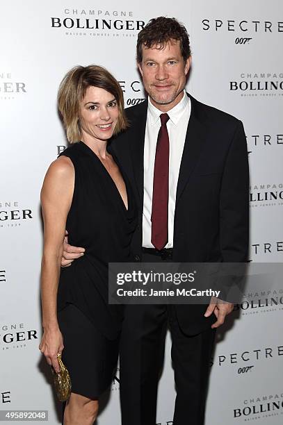 Actor Dylan Walsh and Leslie Bourque attend the "Spectre" pre-release screening hosted by Champagne Bollinger and The Cinema Society at the IFC...