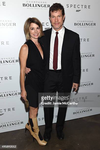 Actor Dylan Walsh and Leslie Bourque attend the "Spectre" pre-release screening hosted by Champagne Bollinger and The Cinema Society at the IFC...