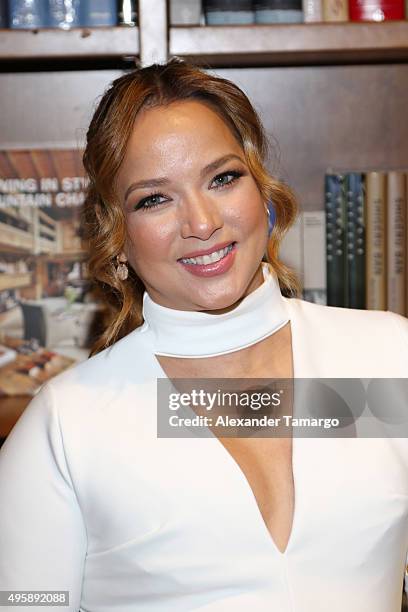 Adamari Lopez makes an appearance at Books and Books to promote her new book "Amando" on November 5, 2015 in Coral Gables, Florida.