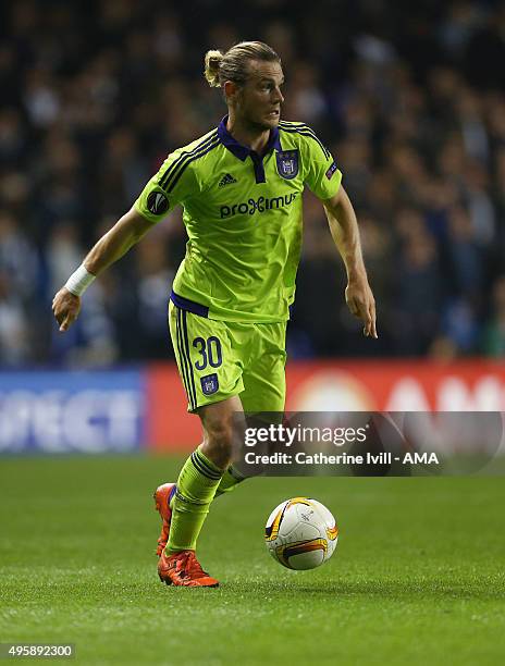 Guillaume Gillet of Anderlecht during the UEFA Europa League match between Tottenham Hotspur and RSC Anderlecht on November 5, 2015 in London, United...