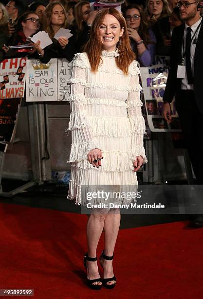 Julianne Moore attends "The Hunger Games: Mockingjay Part 2" UK premiere at Odeon Leicester Square on November 5, 2015 in London, England.