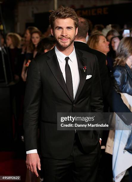 Liam Hemsworth attends "The Hunger Games: Mockingjay Part 2" UK premiere at Odeon Leicester Square on November 5, 2015 in London, England.