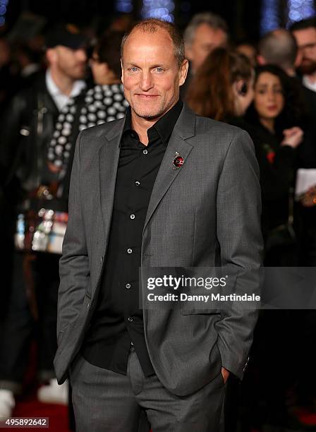 Woody Harrelson attends "The Hunger Games: Mockingjay Part 2" UK premiere at Odeon Leicester Square on November 5, 2015 in London, England.