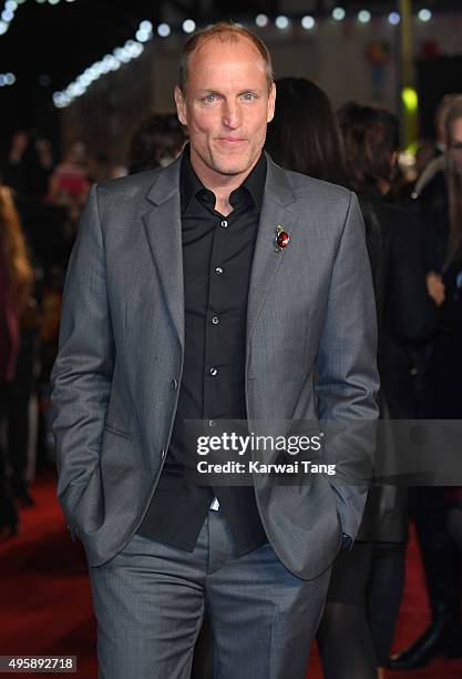 Woody Harrelson attends The Hunger Games: Mockingjay Part 2 - UK Premiere at Odeon Leicester Square on November 5, 2015 in London, England.