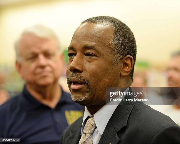 Republican Presidential candidate Dr. Ben Carson attends a book signing for "A More Perfect Union" at Barnes & Noble on November 5, 2015 in Fort...