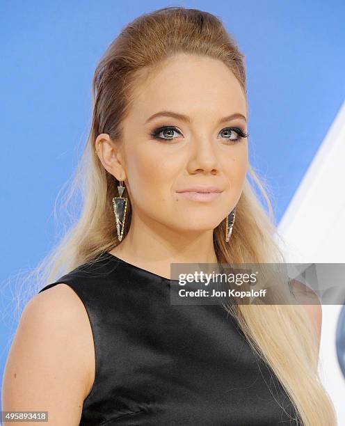 Singer Danielle Bradbery attends the 49th annual CMA Awards at the Bridgestone Arena on November 4, 2015 in Nashville, Tennessee.