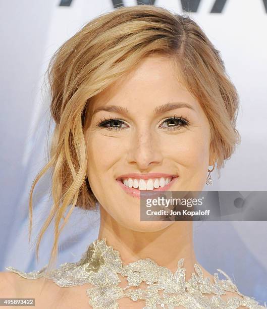 Singer Cassadee Pope attends the 49th annual CMA Awards at the Bridgestone Arena on November 4, 2015 in Nashville, Tennessee.