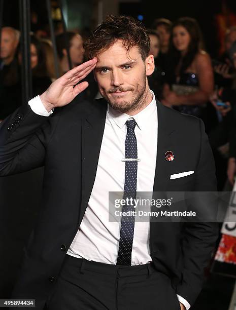 Sam Claflin attends The Hunger Games: Mockingjay Part 2 - UK Premiere at Odeon Leicester Square on November 5, 2015 in London, England.