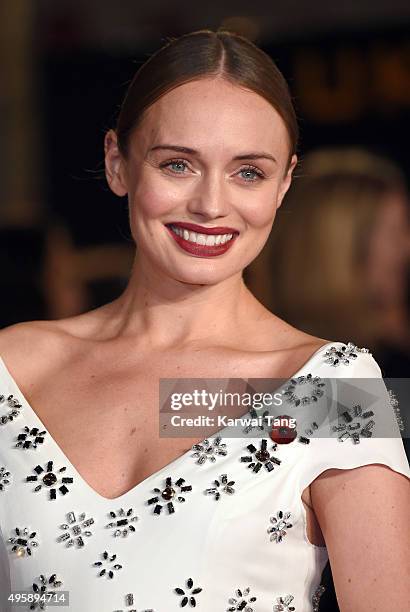 Laura Haddock attends The Hunger Games: Mockingjay Part 2 - UK Premiere at Odeon Leicester Square on November 5, 2015 in London, England.