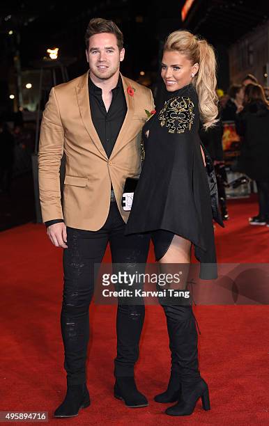 Kieran Hayler and Katie Price attend The Hunger Games: Mockingjay Part 2 - UK Premiere at Odeon Leicester Square on November 5, 2015 in London,...