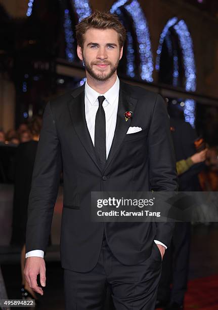 Liam Hemsworth attends The Hunger Games: Mockingjay Part 2 - UK Premiere at Odeon Leicester Square on November 5, 2015 in London, England.