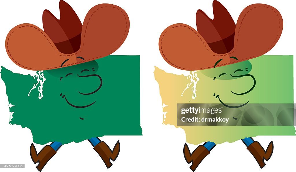 Cartoon Washington State Map