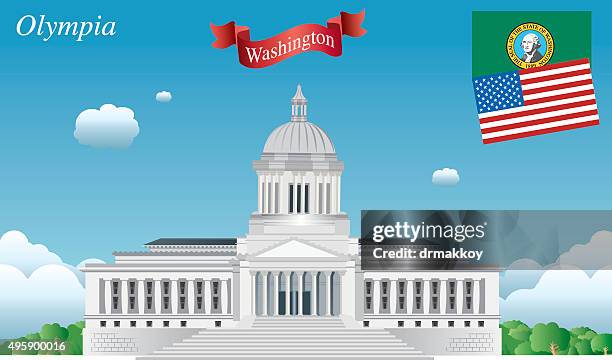 olympia city - olympia stock illustrations