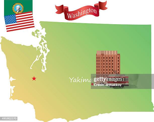 Washington State Karte, Stock-Foto