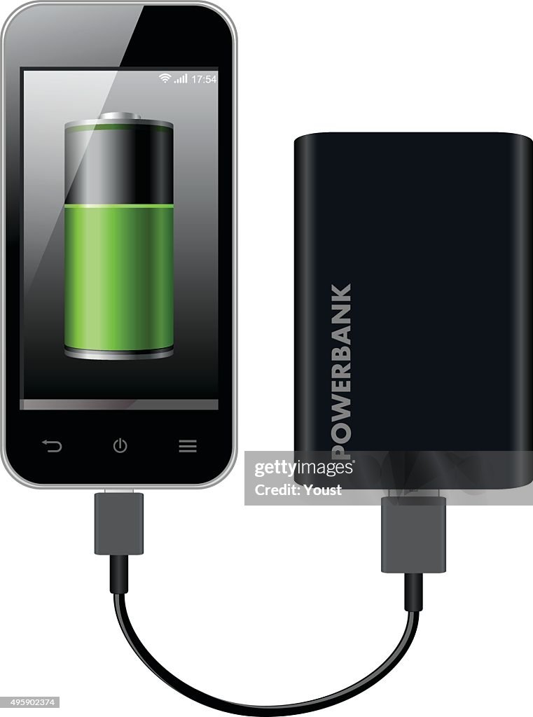 Smartphone aufladen Power Bank