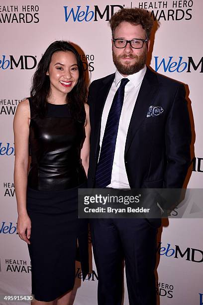 Actor Seth Rogen and Liz Fung attend the 2015 Health Hero Awards hosted by WebMD on November 5, 2015 in New York City.