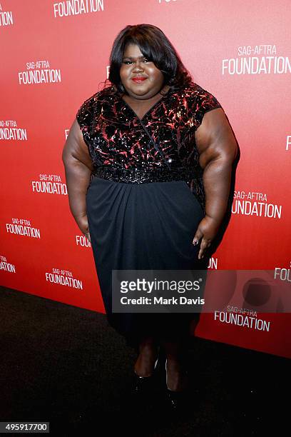 Actress Gabourey Sidibe attends the Screen Actors Guild Foundation 30th Anniversary Celebration at Wallis Annenberg Center for the Performing Arts on...