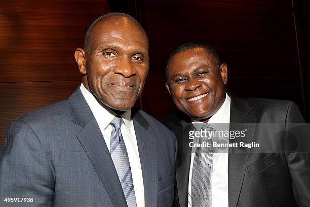 Harry Carson and Dr. Bennet Omalu attend the 2015 Health Hero Awards hosted by WebMD on November 5, 2015 in New York City.