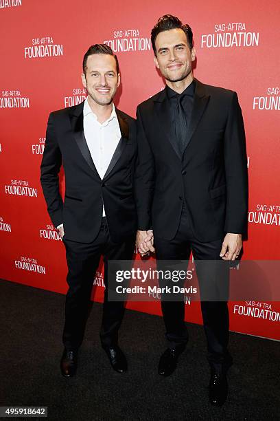 Actor Cheyenne Jackson and Jason Landau attend the Screen Actors Guild Foundation 30th Anniversary Celebration at Wallis Annenberg Center for the...