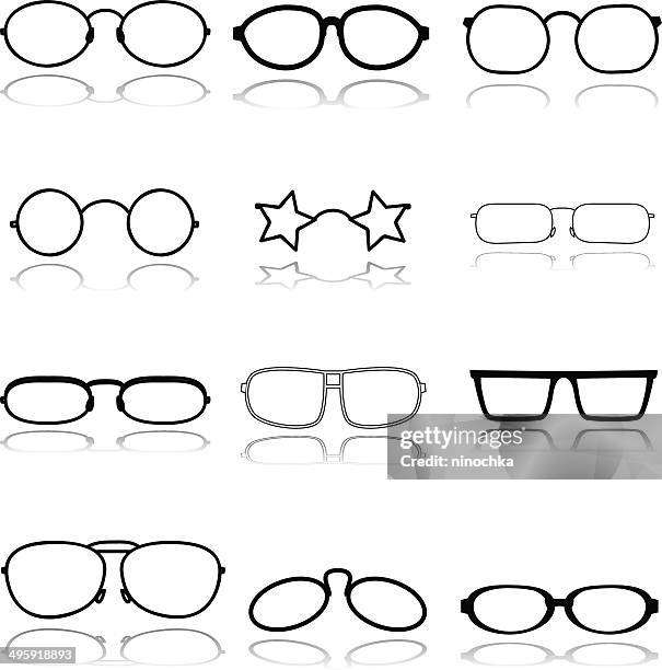 glasses - glasses reflection stock illustrations