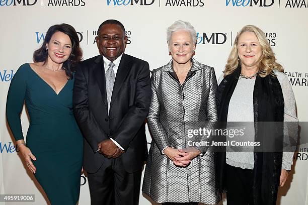 Actress Fran Drescher, Dr. Bennet Omalu, actress Glenn Close and Jessie Close attend the 2015 Health Hero Awards hosted by WebMD at The Times Cente...