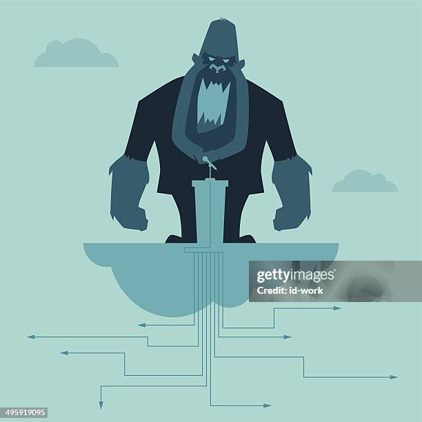 gorilla speaker - yeti stock illustrations