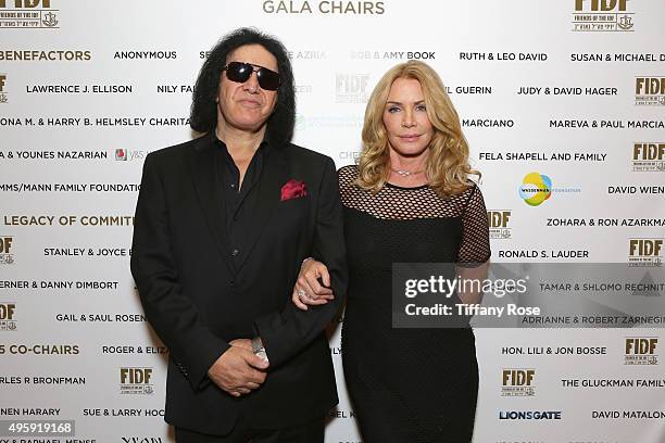 Musician Gene Simmons and model/actress Shannon Tweed attends Friends Of The Israel Defense Forces Western Region Gala at The Beverly Hilton Hotel on...