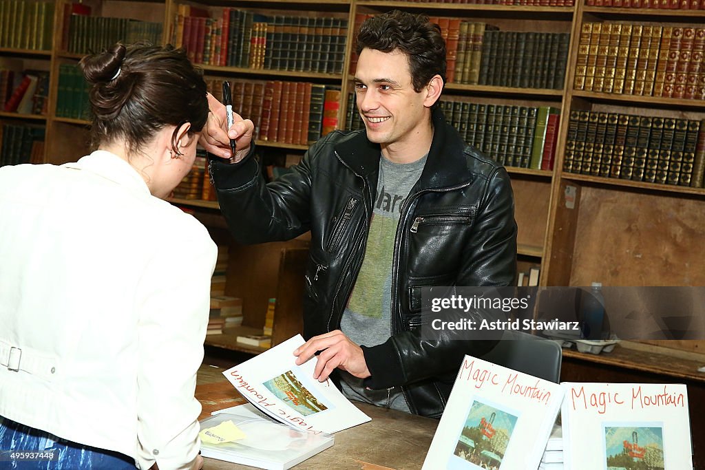 James Franco Signs His Art Project "Magic Mountain/Home Movies"