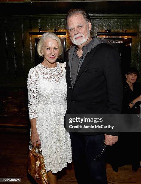 Hellen Mirren and Taylor Hackford attend the the after party for the "Spectre" pre-release screening hosted by Champagne Bollinger and The Cinema...