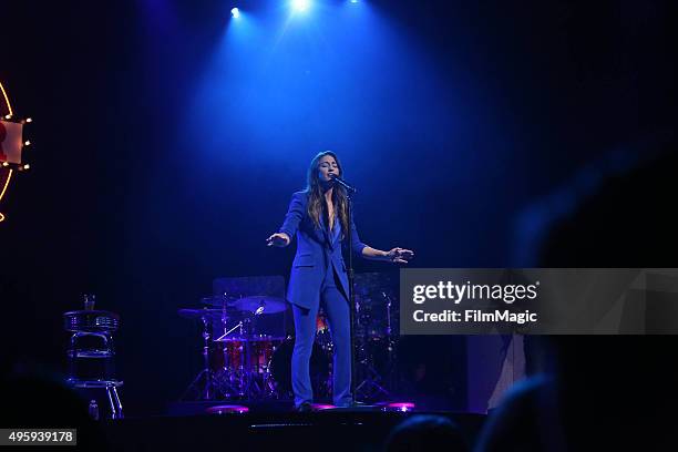 Sara Bareilles performs at her album release concert on November 5, 2015 in New York City.