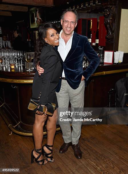 June Ambrose and Andrew Saffir attend the the after party for the "Spectre" pre-release screening hosted by Champagne Bollinger and The Cinema...