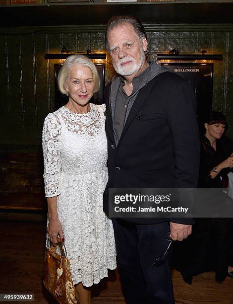 Hellen Mirren and Taylor Hackford attend the the after party for the "Spectre" pre-release screening hosted by Champagne Bollinger and The Cinema...