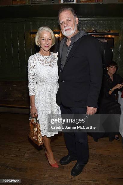 Hellen Mirren and Taylor Hackford attend the the after party for the "Spectre" pre-release screening hosted by Champagne Bollinger and The Cinema...